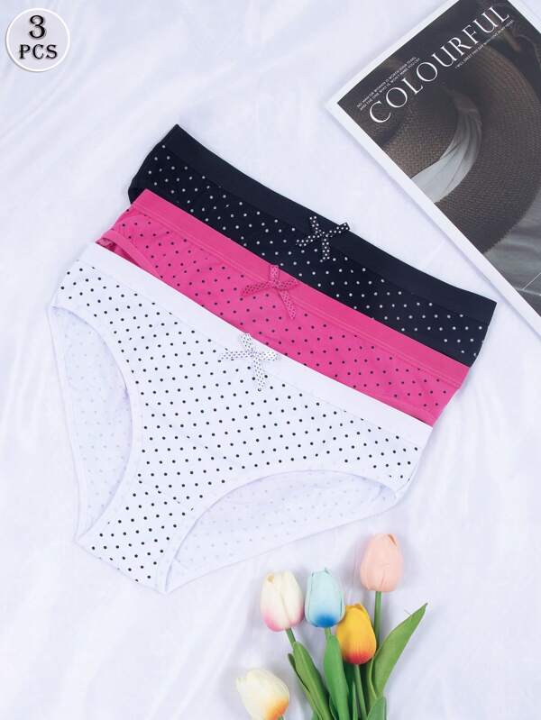 3 stuks Multicolor Sexy Modieus Casual Comfortabele Damesslips