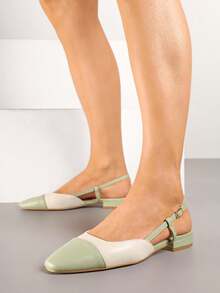 Damen Sandalen mit offenem Absatz und quadratischer Zehenform, Sommer