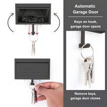 Car Garage Key Holder With Opening Door, Mini Car Garage Key Holder For Wall & Cars Enthusiast, Easy Installation(No Car Model) - Black - View 5