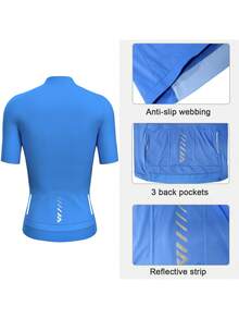 Maillot de ciclismo para mujer - Azul - Ver 5