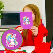 6/12/36 Sheets Make A Face Unicorn Stickers, Make Your Own Rainbow Pony Puzzle Stickers Craft Game Activities For Birthday Party Supplies Art Project Rewards Festival Gifts Birthday Decorations, Back To School, Birthday Gift, Graduation Gift