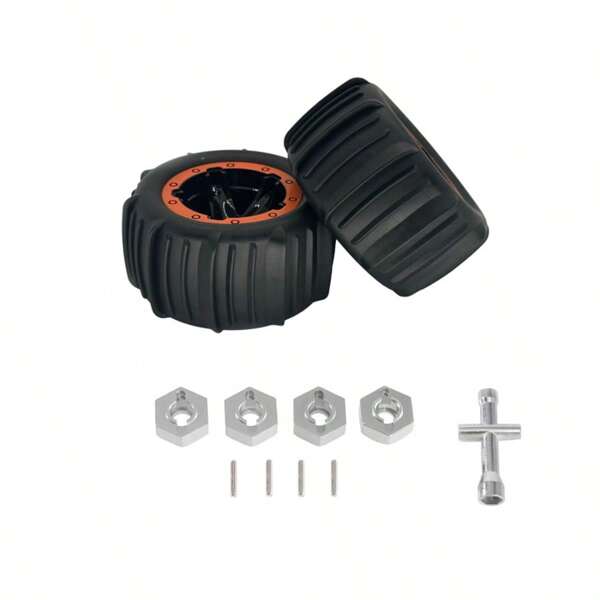 Véhicule à télécommande RC avec roues et pneus à télécommande hexagonaux de 12 mm pour voiture RC 1/12 1/14 1/16 18