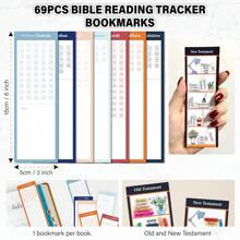 Granrouto 69 Stück Bibellesezeichen, Bibel-Lesefortschritts-Lesezeichen, Bibel-Lesezeichen im Großverkauf, Bibelnotfall-Nummern-Lesezeichen, Inspirierende christliche Lesezeichen, religiöse Geschenke für Frauen und Männer für Bibelstudium, Schulmaterial, Rückkehr zur Schule