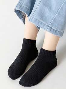 5 Paar Kinder und Jugendliche Lässig Crew Socken, Schule/Sport/Alltag Mittellange Socken