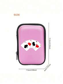 Durable Eva Portable Rectangular Multi-Purpose Storage Box, Spade And Red Playing Card Pattern Design, Used To Store Card Game Accessories (Not Including Playing Cards), Shockproof Storage Box, Can Store Ccd Cameras And Digital Products, Can Store Headphones, Data Cables, Cards, Playing Cards, Multi-Functional Storage Bag, Zipper Wallet Storage Bag, To Meet Your Daily Storage Needs. Can Be Used For Travel, Work, School, Dormitory Storage
