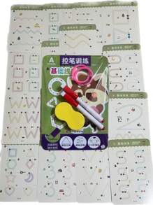 36 Pages/Book, 4 Options (Basic Strokes, Fun Numbers, Whole Brain Development, Dotted Painting), Reusable Handwriting Practice Notebook, Children Early Education Pencil Control Training Book, Kindergarten Practice Worksheet, Fun Erasable Entry-Level Calligraphy, School Workbook For Learning English Alphabet, Montessori Educational Books, Cognitive Training. (Includes 2 Pens And 1 Whiteboard Eraser)