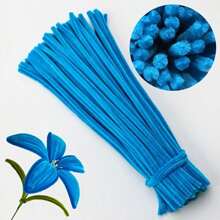 Paquete de valor de 100 piezas de limpiapipas de tela flexible de colores surtidos para suministros de manualidades y decoraciones caseras, juego de torsión con dos opciones de color, kits de flores de limpiapipas