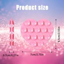 6pcs Silicone Suction Cup Phone Case Stand, Double-Sided Heart-Shaped Anti-Slip Suction Cup Phone Stand, Hands-Free Phone Accessory Stand For Selfies And Videos, Phone Stand