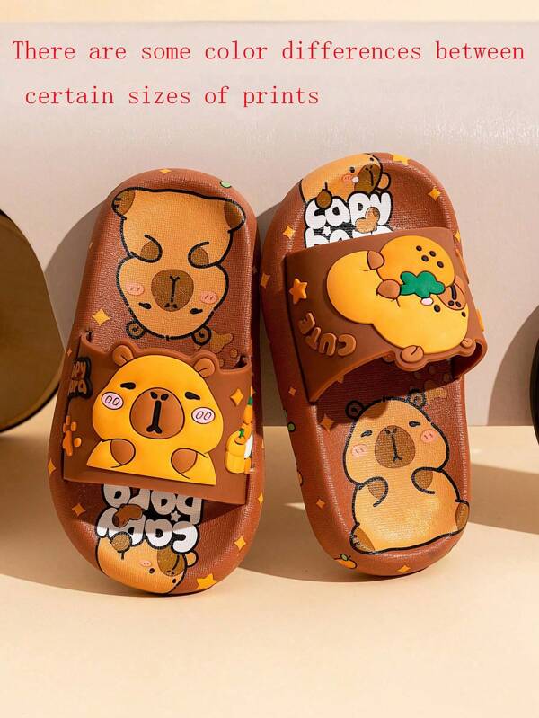 Lindos zuecos de verano para niños con diseño de capibara, son ligeros, cómodos, antideslizantes, de suela suave y aptos para uso en casa