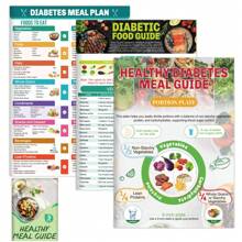 GIURKUU 3 Pcs Diabetes Food List Chart, Printable Healthy Diabetes Meal Guide Brochure, Diabetic Meal Planner For Diabetics Type 1 With Serving Size, Glycemic Index (GI), Protein, Carbs, Calories