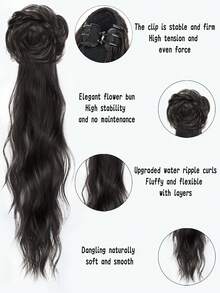 假发马尾女新款中国风夹式古风汉服假发辫子仿真旗袍民族风微卷低马尾