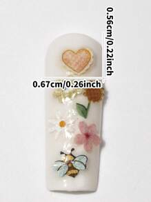 1 Box 240pcs 3D Wood Pulp Flower Nail Art Decorations And Butterfly Nail Art Flower Decorations, Suitable For Nail Art Decoration And DIY Craft Design, Valentine's Day Gifts, Gifts For Friends And Close Friends, Makeup Styling Supplies, Suitable For Enhancing The Charm Of Women's Nails, Nail Art Supplies, Nail Art Products.