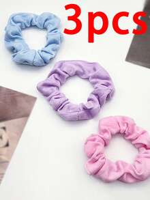 3 件可拉伸混色发圈，优雅防滑面料纹理发带，适合女士和女孩日常使用