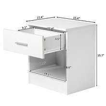 2-Tier Nightstand Bedside Cabinet End Table For Bedroom Home Office White - 白色 - 查看 6