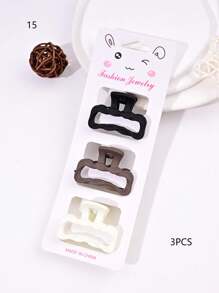 3PCS Solid Color Casual Retro ABS Plastic Women's Hair Clips, Bow, Flower, Cloud Shape, Front Bangs & Ponytail, Suitable For All Seasons Hair Claw Claw Clips Hair Jaw Clip Hair Clamps