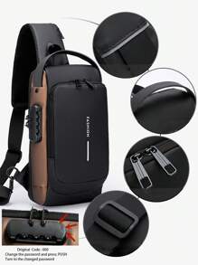 Men's Chest Bag, Large Capacity Shoulder Crossbody Bag With Password Lock, Casual Sports Small Backpack, Motorcycle Bag, Fashionable Men's Bag Suitable For Teen, Casual Outdoor, Athletic, Vacation, Travel, Graduation Gifts, Birthday Accessories