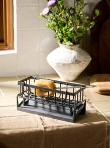 Cirelle 1pc Kitchen Sponge Organizer Rack, Sink Sponge Holder, Dishwashing Sponge & Soap Rack, Cloth Organizer, Draining Rack