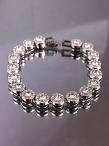 1 pieza Brazalete de plata versátil, de moda, exquisito, lujoso, único y elegante para hombres, apto para uso diario, fiestas, vacaciones, traslados, joyas de festival