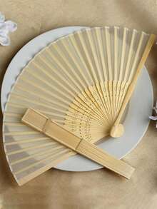 1/2/5把丝绸手扇，纯色折扇，竹扇装饰配件，适合作为结婚礼物、DIY桌面装饰、生日礼物、毕业礼物，22-23根扇骨（随机）