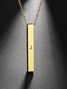 LIKGREAT 1pc Women Stainless Steel A-Z Letter Initial Name Pendant Necklace, Gift For Family, Friends, Lovers On Valentine's Day
