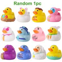 Light Up No Hole Duck Bath Toys Set, Glitter Colorful Bathtub Floating Water Toys, Great Gifts For Bathroom Water Tub Games Pool Party