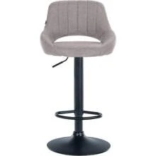 CLP Taburete De Bar Milet Ustable En Altura And Giratorio I Silla Alta De Cocina Moderna En Tela Con Base Metca Color:Gris Color Del Marco:Negro - 灰色的 - 查看 3