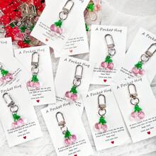 1/5/10pcs Cute Fruit Design Pocket Hug Card Gift Set, Apple/Strawberry/Cherry Shaped Keychain Charm, Backpack Decor, Wedding Party Favors, Encouragement Tokens, Home Decorations, Gifts For Family, Friends, Wedding Guests, Special Birthday, Wedding, Valentine's Day, Graduation, Back To School