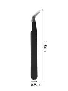 1件装黑粉假睫毛镊子睫毛工具夹睫毛修剪睫毛嫁接睫毛夹海豚金羽毛夹高精度开花镊子