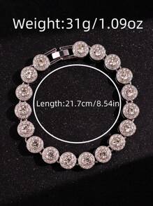 1 pieza Brazalete de plata versátil, de moda, exquisito, lujoso, único y elegante para hombres, apto para uso diario, fiestas, vacaciones, traslados, joyas de festival