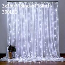 1pc USB Powered LED Curtain Lights With Remote Control, 100/200/300/600 LED Fairy String Lights, Suitable For Christmas, Halloween, Wedding, Party, Home, Bedroom, Indoor Wall Decor - USB Curtain Light - View 11