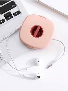 Cajas de almacenaje para cables de datos, cable giratorio y correas fijas negras, poroso, multifuncional - con soporte para teléfono, ligero, tamaño de bolsillo, esencial para viajar, se puede usar para cables de datos, auriculares, ratones, etc. - Multicolor - Ver 7