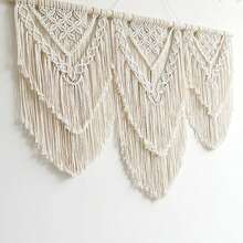 N Wall Hanging Large- Boho Wall Decor- Large Wall Art- Wall Decor Living Room- Macrame Tapestry Boho Decor For Bedroom (Wooden Bead)