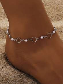 1pc Elegant Fashionable Sparkly Micro-Inlaid Water Rhinestone Multi-Layer Hollow Heart Water Drop Pendant Anklet For Women, Suitable For Festivals, Parties And Daily Outings