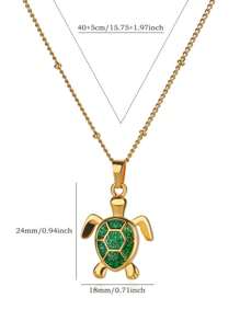 1PC Mode Groene Schildpad Kettingen Voor Vrouwen Goud Kleur Rvs Zeeschildpad Hanger Ketting Bruiloft Esthetische Boho Sieraden Gift
