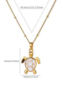 1PC Mode Groene Schildpad Kettingen Voor Vrouwen Goud Kleur Rvs Zeeschildpad Hanger Ketting Bruiloft Esthetische Boho Sieraden Gift