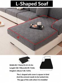 1 pieza Funda elástica para sofá, funda de asiento completa antideslizante para sofá, aplicable para sofá de 1/2/3/4 plazas, sofá en forma de L, funda ajustable, lavable a máquina, apta para mascotas, decoración para dormitorio, oficina, sala de estar - Gris claro