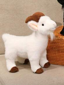 1 pezzo Bambola in peluche a simulazione di capra, pupazzo di pecora imbottito carino, regalo di animale per ragazze