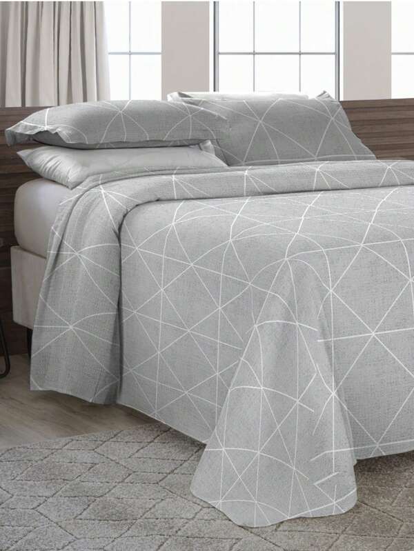 Cobre Leito Colcha Piquet Madrid Casal Padrão 3 Peças Tecido Algodão Estampado Várias Estampas