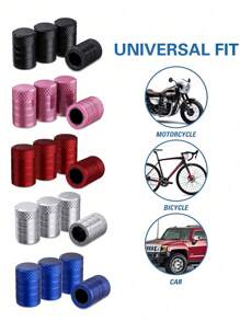 Tire Valve Stem Caps-4/2 Packs, Anodized Aluminum Tire Valve Cap Set, Corrosion Resistant, Universal Stem Covers For Cars Trucks Motorcycles SUVs And Bikes