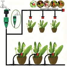 Automatic Drip Irrigation System, Mini Garden Drip Irrigation System With 1/4 Inch Pipe And Adjustable Atomizing Nozzle Sprinkler, Suitable For Automatic Watering Systems In Greenhouses, Courtyards, Lawns, And Plants - Multicolor - View 6
