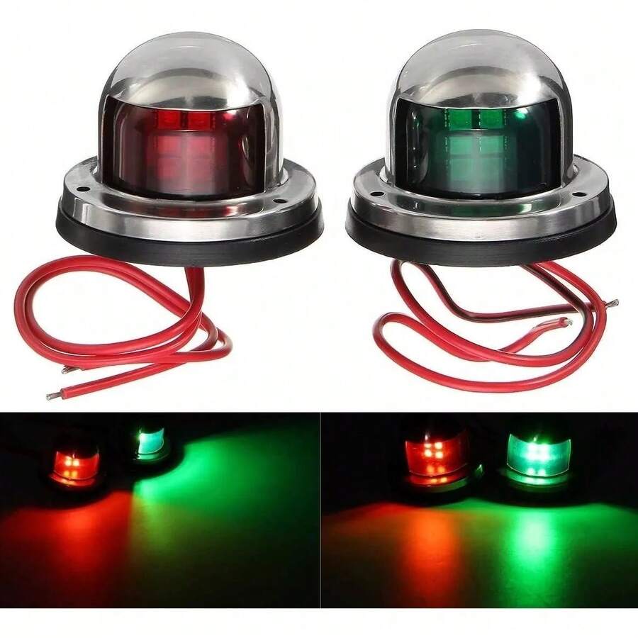Par Luz Navegação Bombordo Boreste Inox 12v Verde Vermelha