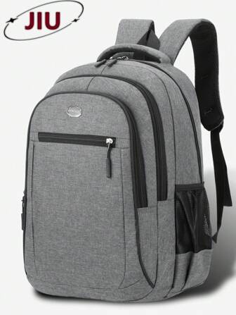 多口袋背包男士钱包，可容纳 15.6 英寸电脑包，轻便书包，大容量旅行包，通勤便捷日用包，多功能书包，适合学生、初中、高中、商务旅行、旅行度假、日常通勤、户外运动、节日礼物、生日礼物、旅行背包包笔记本电脑书包