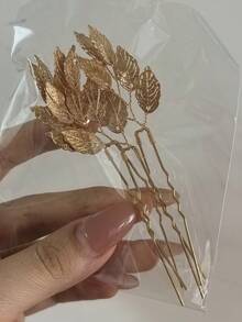 3pcs/Set Golden Elegant Hair Clips | Women's Alloy U-Shaped Hair Clips - Floral Bridal Hair Accessories, Suitable For Romantic Weddings, Parties And Photos - Princess & Fairy Style, Suitable For Age 14+, School Stuff, College