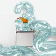 32-Inch Acrylic Jelly Blue Number Balloon, Suitable For Birthday, Anniversary, Theme Party Background Decor