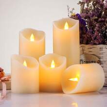 3pcs Large Plastic LED Candles Outdoor Waterproof Flameless Candles Battery Powered LED Flickering Columnar Candles Long-Lasting Plastic Wedding Candle Table Candle Lamp Suitable For Restaurants Bars Home Decor Valentine's Day Confession Atmosphere Candle Lamp Couple Dining Candle Lamp,1/3pcs