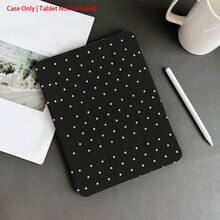 波尔卡圆点 1 件波尔卡圆点图案保护性对开式桌面保护套 - 适合经典简约风格的情侣，带笔架，兼容 iPad 10.9/10.2/Air 5th Gen/Pro11/10th/9.7/Air 2/iPad（7th Gen）/iPad（8th Gen）/iPad Air 4/5/iPad Pro 11/iPad 10th 代 10.9 英寸 2022 智能保护套/iPad Air 13(M3 2025)/iPad Air 11(M3 2025)/iPad Air 11(M3 2025)/iPad 11(A16 2025)，自动睡眠/唤醒功能/时尚平板电脑配件 - 黑色 - 查看 3