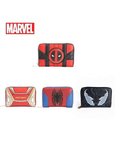  1PC Marvel Oficjalnie Licencjonowane Portfele Spider-Man   Deadpool Cztery Fajne Lekkie Portfele w Stylu Cartoon o Dużej Pojemności Mieści Dowody Osobiste Karty Bankowe Pieniądze Bilety Autobusowe Wizytówki Prezenty Przyjacielskie Prezenty Urodzinowe Prezenty Świąteczne