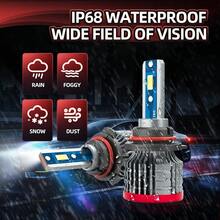 2个H11 H1 H4 H13 9007 H7 9005/HB3 9006/HB4大灯LED灯泡组合，超亮6500K白光，3570 CSP芯片，无需工具即可轻松安装，可替换卤素/暗灯泡，带散热风扇，即插即用 - 紅色 - 查看 5