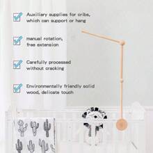 1PC Wooden Crib Holder, Detachable, Adjustable Baby Crib Mobile Arm, Cute Cloud And Bear Design, Hanging Baby Crib Attachment For Nursery Decor, Cot Bed Bell, Wind Chimes, Music Box Attachment