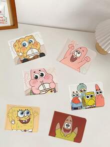 SpongeBob SquarePants Funda de piel para licencia de conducir y certificado de registro vehicular de pareja, bolsa de tarjetas 2 en 1 con diseño de Bob Esponja - Multicolor - Ver 2